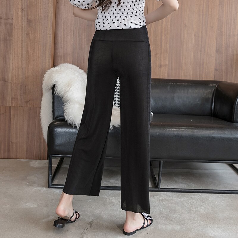 7080# Maternity Pants Summer Stylish Sweety Casual Pants Loose Comfy Belly Support Pants Elastic Waist Maternity Trousers: Black / XXL