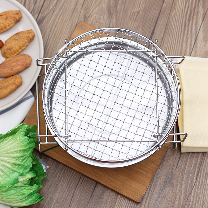 Round Folding Charcoal Grill Stainless Steel Portable Bbq Grill Outdoor Barbecue Accessories for Cooking Camping Tools