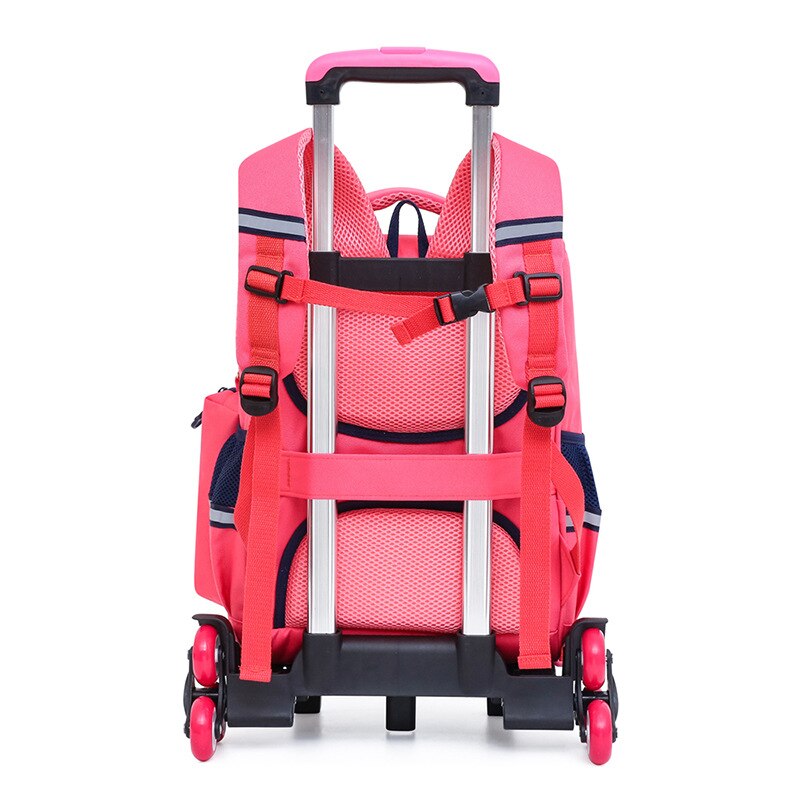 Afneembare kinderschooltassen met wieltjes meisjes jongens trolley schoolrugzak kinderschooltassen met wieltjes boekentas reisbagage
