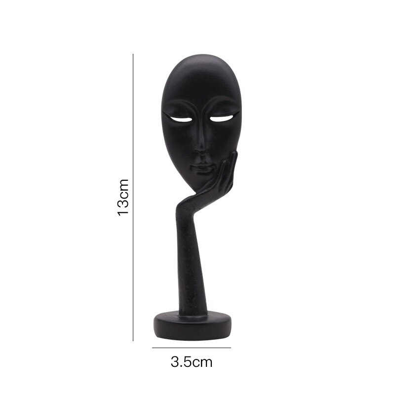 Tænker statue abstrakt figur skulptur små ornamenter harpiks statue hjemmehåndværk boligindretning moderne figurer til interiør: Sort stil 4