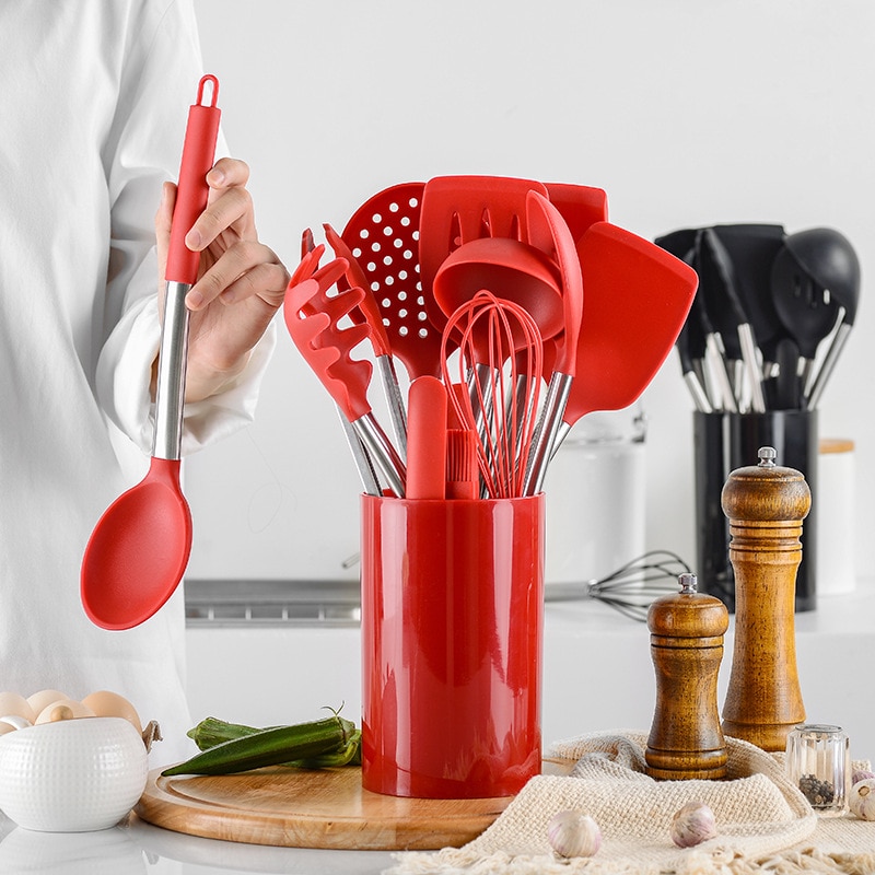 14-Pcs Storage Silicone Kitchenware cooking set kitchen utensil set