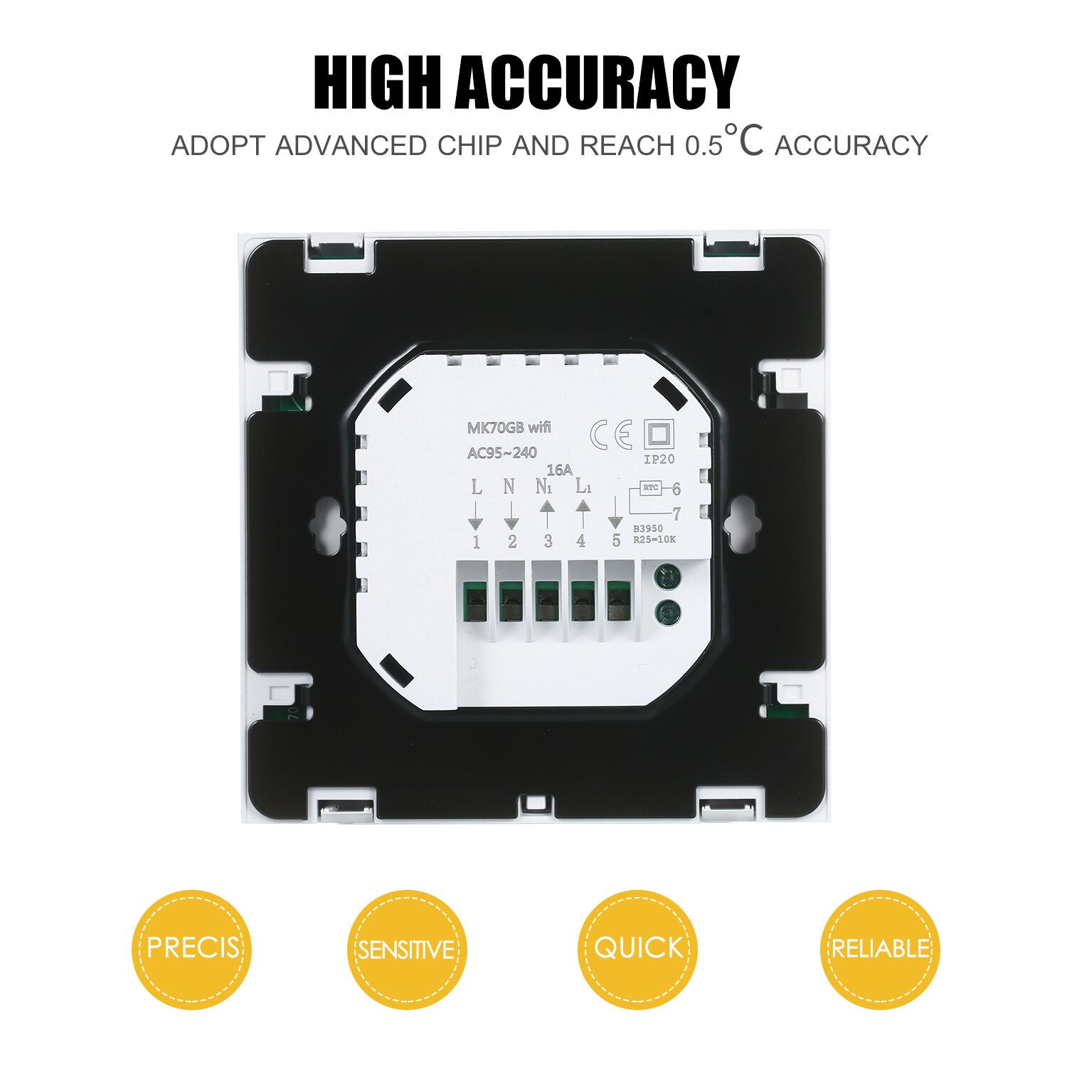 Smart Wifi Thermostat Programmable Electric Heating Thermostat Temperature Controller LED Display Touchscreen Remote Control