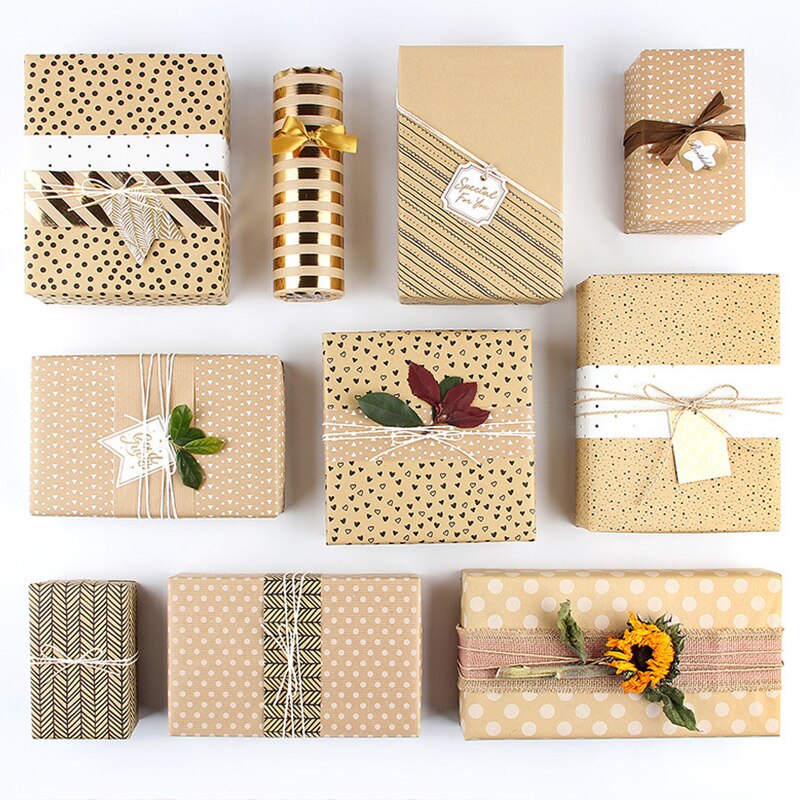 80g Yellow Kraft Paper Flower Rapping Paper DIY Wrapping Paper Student Bag Book Cover Paper Atmosphere Sense