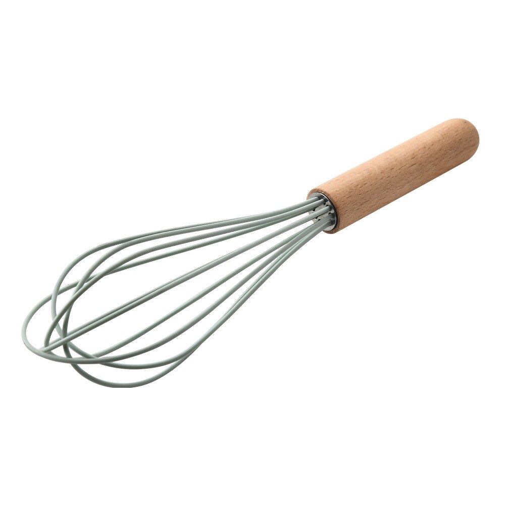 12 stk kjøkkenutstyr sett silikon kokekar kokespatel varmebestandig verktøy med trehåndtak til nonstick nonstick: Elfenben
