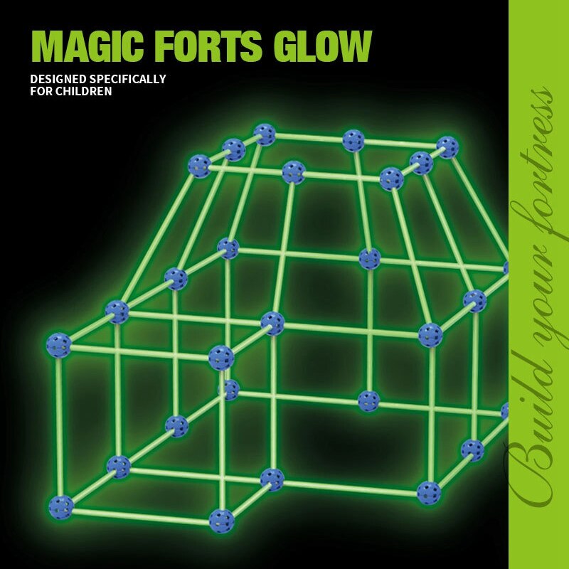 freundlicher Fort Gebäude Burgen Tunnel Zelte Bausatz DIY 3D glühen in das dunkel