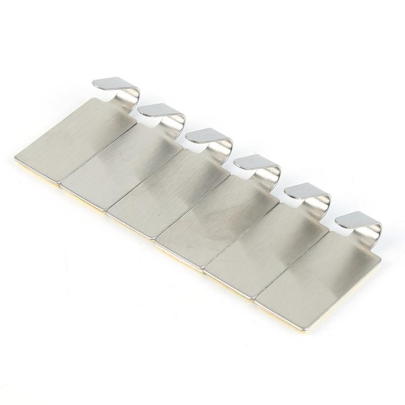 6Stck rostfrei Stahl Mauer montieren kleben Haken selbst Klebstoff Feste mächtig Handtuch Mantel Hut Aufhänger Halter ohne Bohren