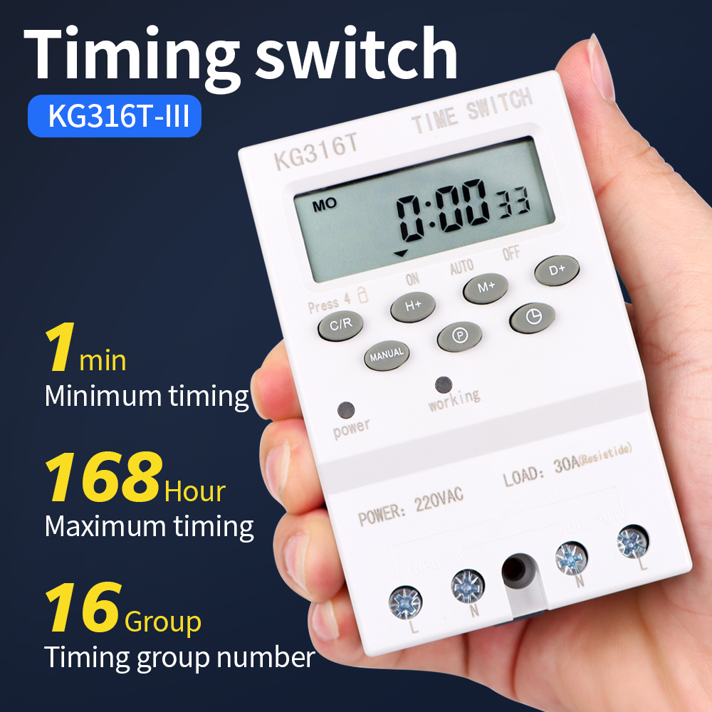 Digital LCD Display Timer Switch 168 Hours Electronic Time Control 220V Din Rail Weekly Days Hour Programmable Intelligent Relay: Orange