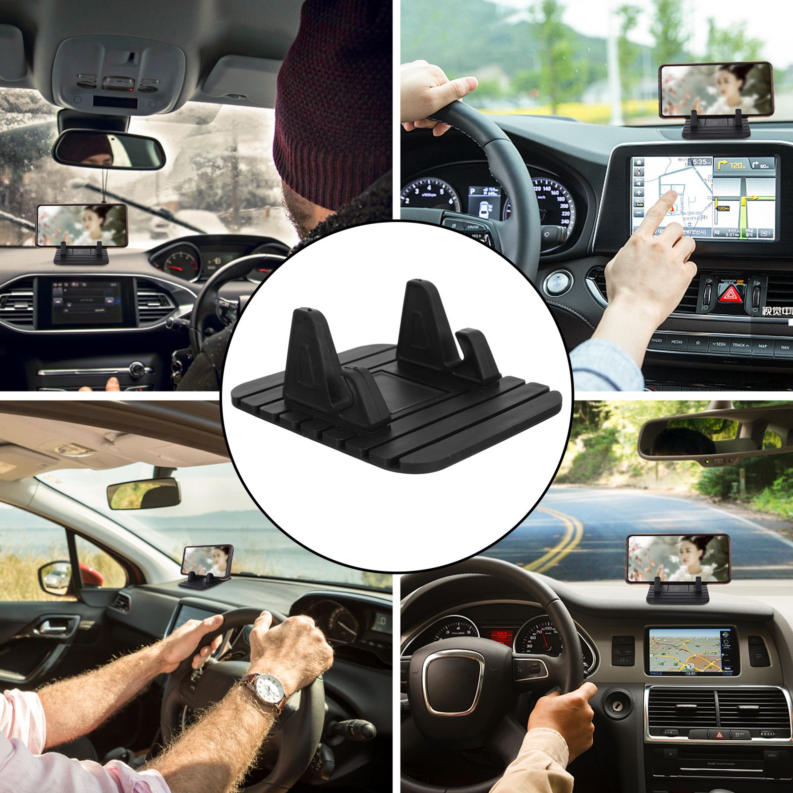 2pcs Non-slip Mobile Phone Pad Rack Universal Car On-board Navigation Bracket