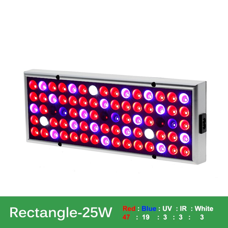 25W 45W AC86V-265V LED Grow Light Full Spectrum SMD 2835 UV+IR Phyto Lamp Fitolampy Indoor Herbs Light For Greenhouse Grow Tent: Rectangle-25W / US Plug