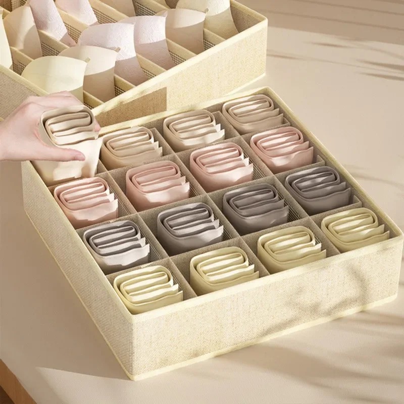 1-2Stck Unterwäsche Lagerung Boxen Socken Kleidung Lagerung Organizer Vlies Stoff Schublade Typ Höschen Drei-stück einstellen Kasten Kasten Hause