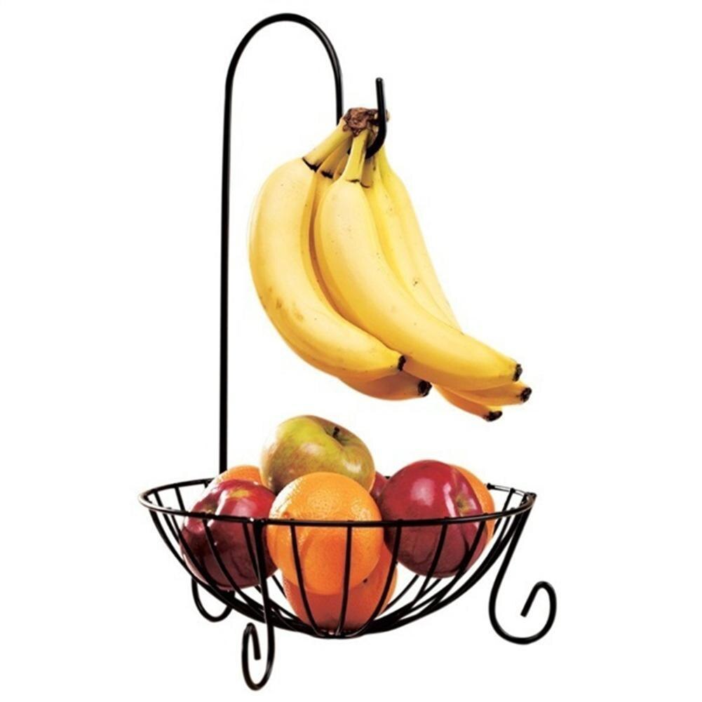 Huishoudelijke Fruit Mand Keuken Metalen Fruit Groente Mand Met Afneembare Banaan Hanger Houder Haak Voor Party