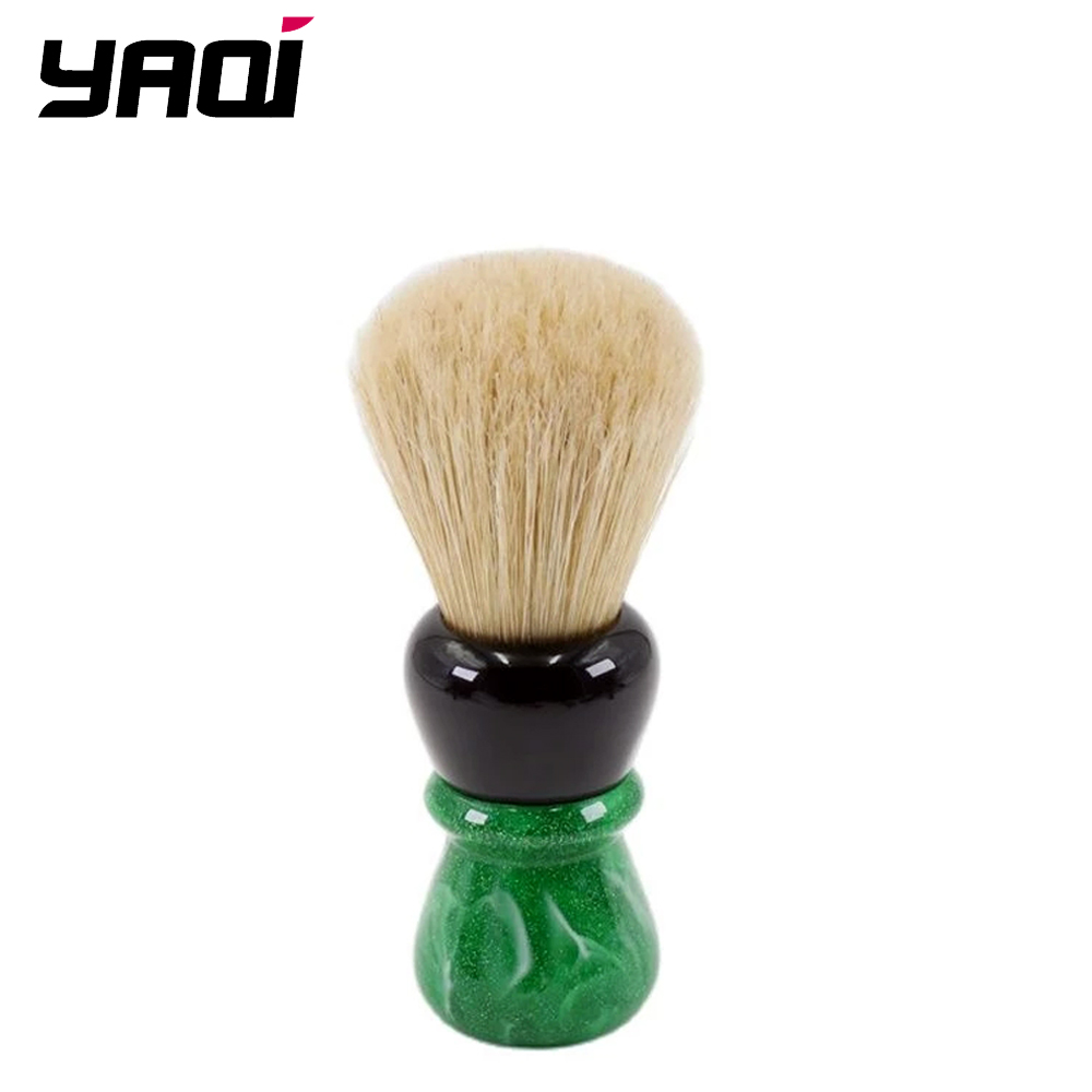 YAQI – brosse de rasage à poignée en poils de sanglier pour hommes, outil de rasage humide de 24MM