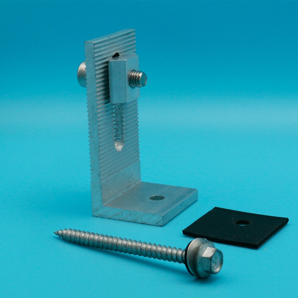 5kits Solar Panel Mounting Brackets Kit Aluminum L Feet Clamp Fixed On Home Solar Panel With Screws On Off Grid Solar System: 10kits