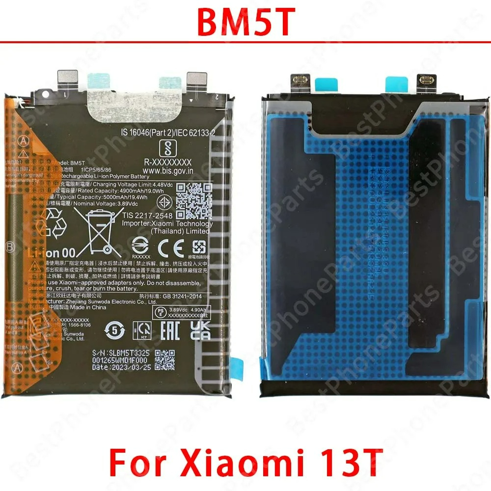 Phone Battery For Xiaomi 13 13Pro 13Lite 13Ultra 13T 13TPro BP4G BP4D BP4E BM5Q BM5T BM5S High replacement batteries: black