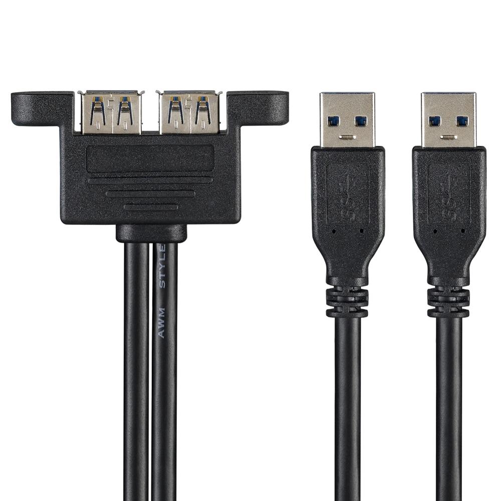 Lballist Dual Usb 3.0 Male Naar Dual Usb 3.0 Vrouwelijke USB3.0 Verlengkabel 30Cm 50Cm 1M 1.5M 2M