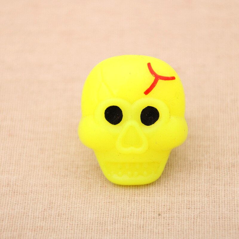 Halloween Luminous Ring Prom Party Decoration Small Ring Toy Pumpkin Skull Spider Bat Funny Finger Ring Day: Yellow