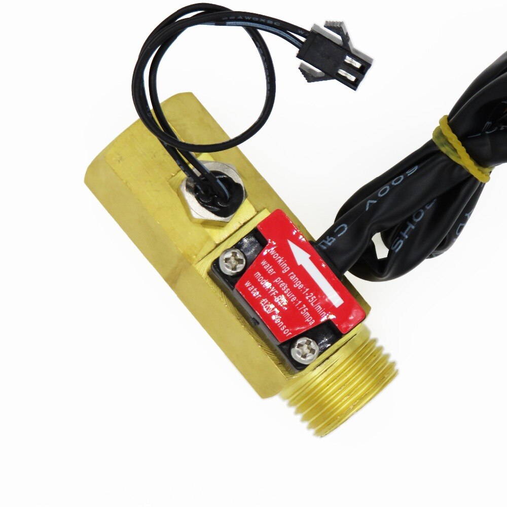 Water flow sensor meter counter indicator Turbine Hall flowmeter with temperature probe YF-B4 DN15 G1/2&#39;&#39; 1-25L/Min