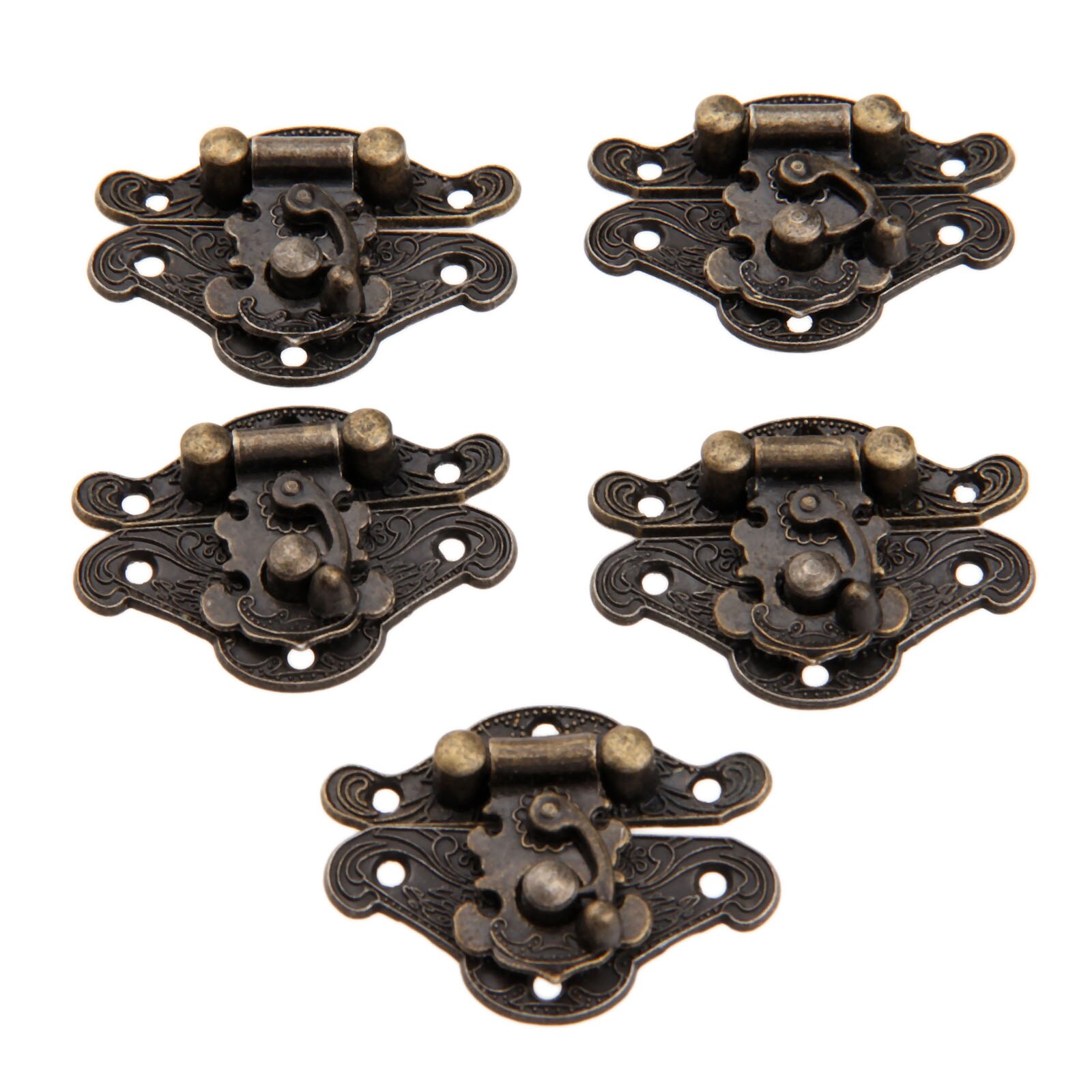 5Pcs Iron Antique Bronze Box Latch For Wine Box Box Wooden Box Decorative Hinges For Home Retro Hardware Durable: 5Pcs 38X29mm