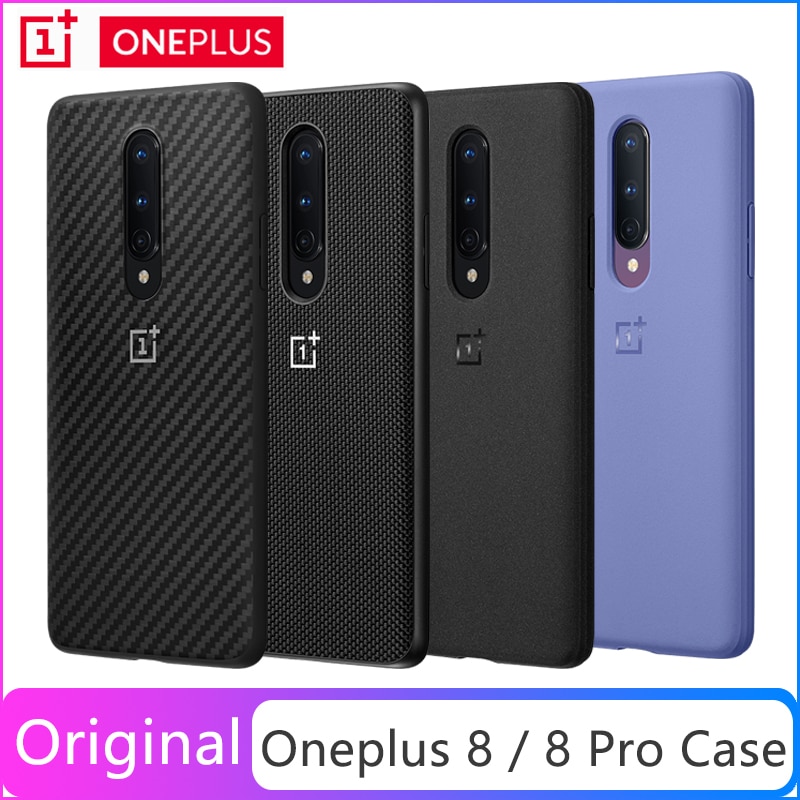 Officiellt original oneplus 8 pro fodral nylon stötfångare fodral sandsten bumper karbon bumper fodral genomskinligt stötfångare fodral för oneplus 8 8 pro