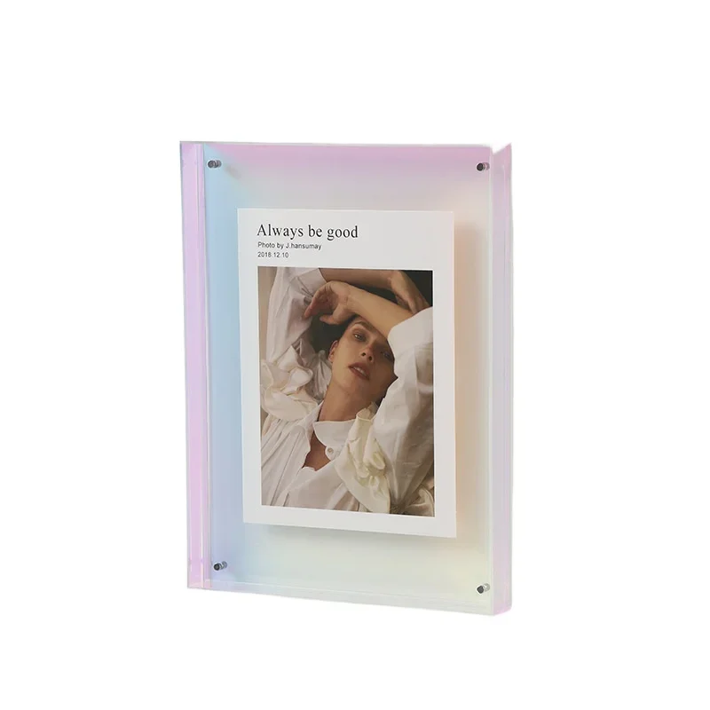 Cadre Photo Transparent en acrylique Double face, bricolage, affiche, peinture, Hall, chambre à coucher, décoration murale, cadre Photo de Table de Style Ins