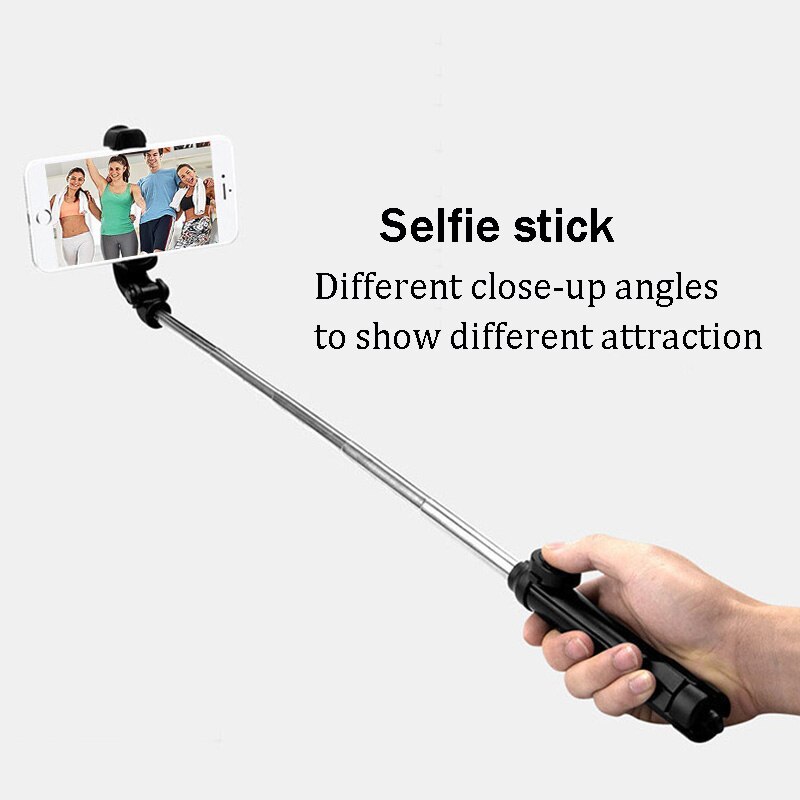 Bfollow 3 in 1 trådløs bluetooth selfie-stick til iphone xiaomi med stativ foldbar monopod håndholdt tiktok videoopkald xt10