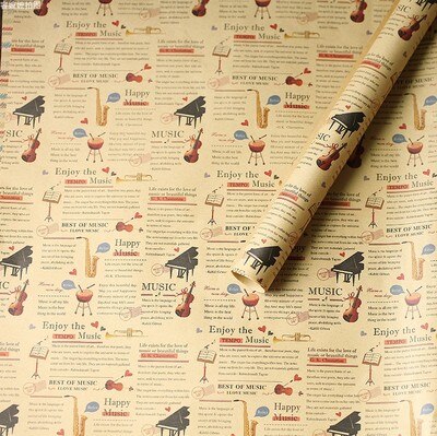 50*70cm Vintage vieux journal anglais européen ins Style accessoires Photo pour nostalgie nourriture photographie fond: Musical symbol