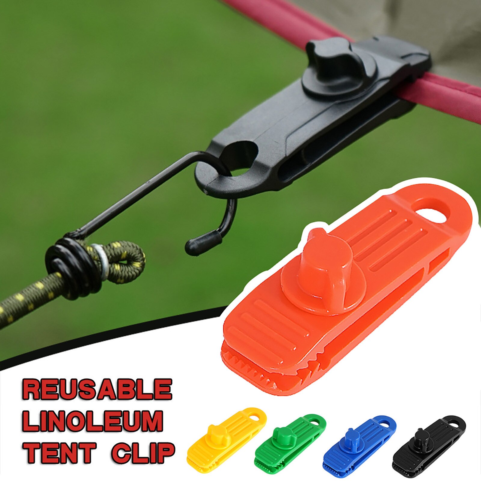 1pc 5PCS/pack Plastic Tent Clips Camp Tent Tarp Clips Outdoor Camping Canopy Kit Awning Set Canvas Tighten Tool Snap Rope Buckle