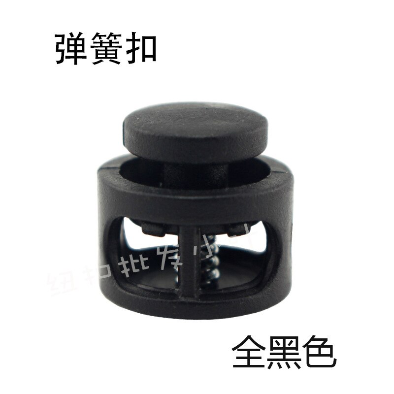 10 sztuk 1.7x1.7cm przeźroczyste tworzywo sztuczne wiosna klamra kieszeń sznurkiem klamra klamra regulacyjna: czarny