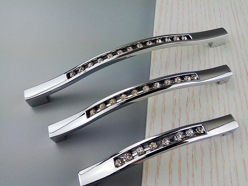 Moderne krom krystall glass diamant møbler håndtak skuff knott garderobeskap skap skap skyvedør kommode håndtak