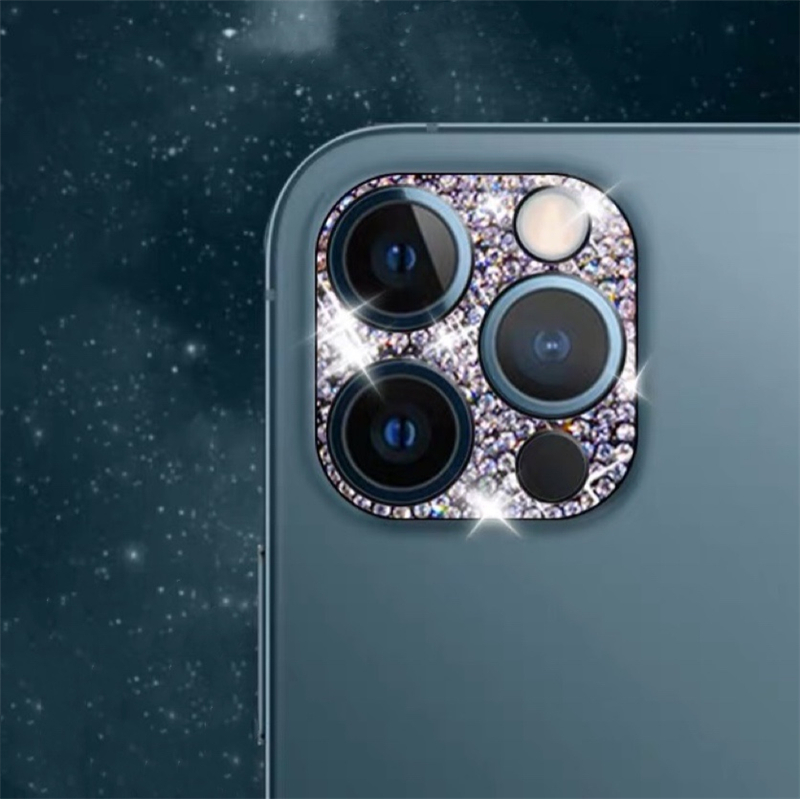 Glitter diamante câmera lente protetor caso para iphone 16 filme 15 14 13 12 11 pro max plus 13 12 mini tela de metal proteger filme: Bege / Bundle8