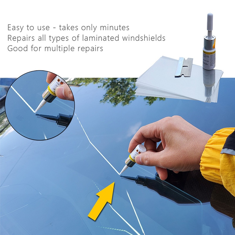 Car Windshield Repair Tool DIY Car Window Repair Tools Window Glass Curing Glue Auto Glass Scratch Crack Restore Kit