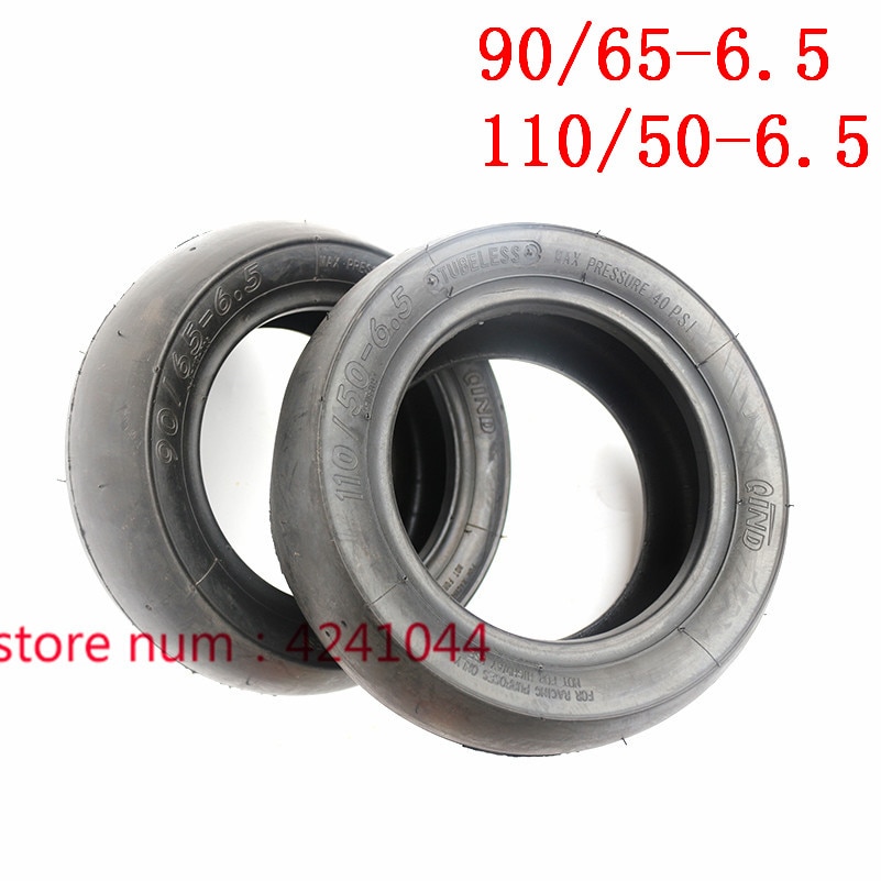 Accesorios para motocicleta 90/65-6,5 neumáticos sin cámara de vacío delanteros 110/50-6,5 traseros para mini bicicleta de bolsillo 47cc 49cc neumáticos lisos de 10 pulgadas