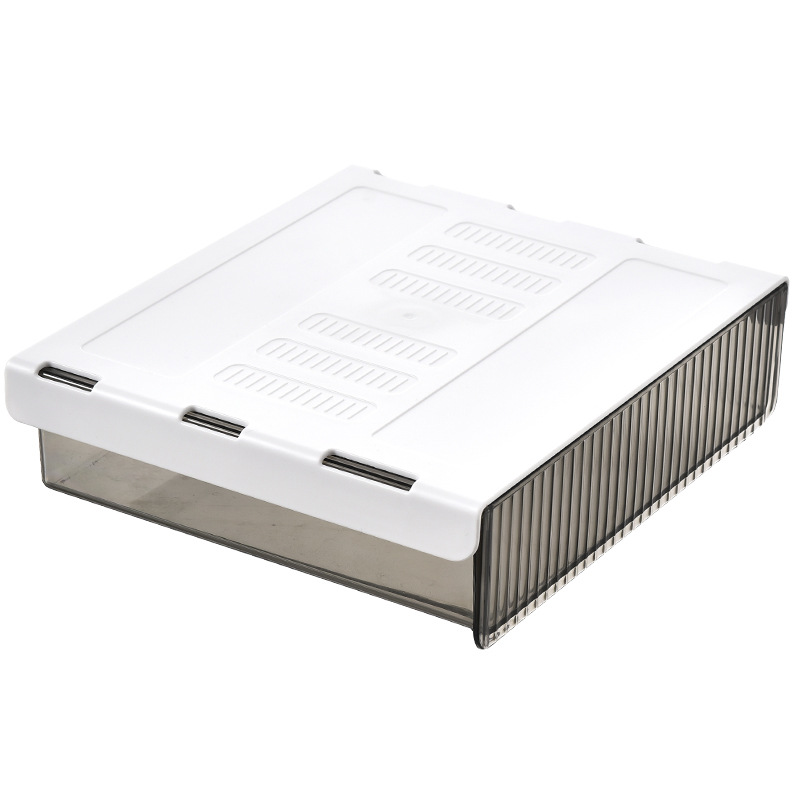 Cajón organizador de gran capacidad para debajo del escritorio, bandeja autoadhesiva, caja de almacenamiento para mesa, cajón de papelería para oficina, organizador para el hogar: black