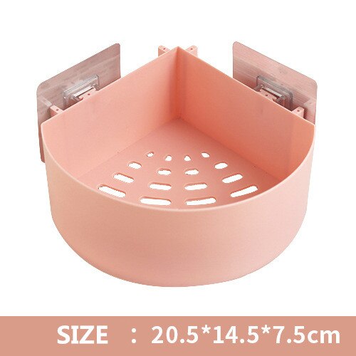 Mensola per bagno portaoggetti per bagno adesivo cucina decorazione per la casa mensola per doccia ad angolo scaffale per cremagliera accessori per appendere: triangle rosa