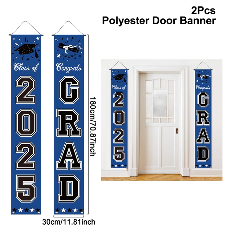Decoración para de graduación, pancartas de coplas para puerta, clase de 2025, felicidades, letrero colgante para porche de graduación, suministros para de celebración en el hogar