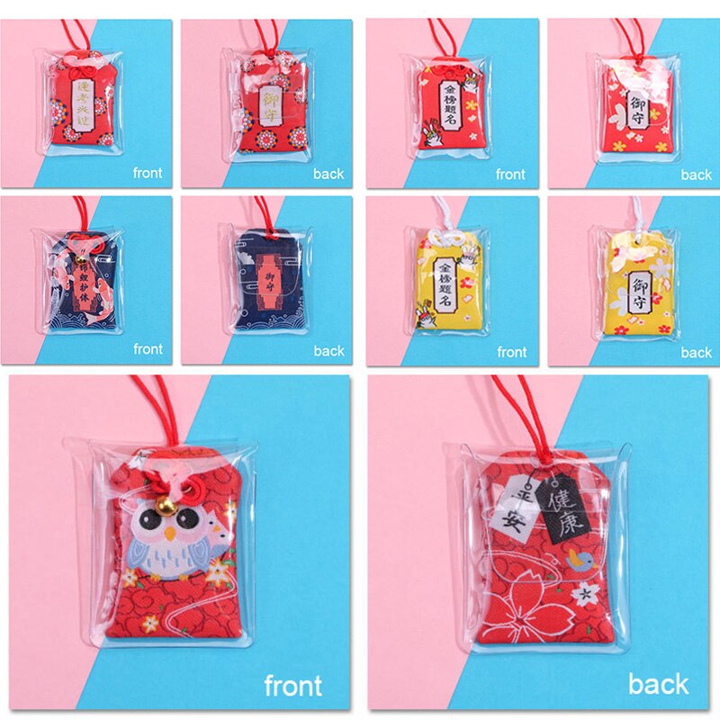 Japanese Culture Cherry Blossoms Pray Fortune Beauty Health Safe Wealth Bag Pendant Keychain Mascot Best Wish Family Friend