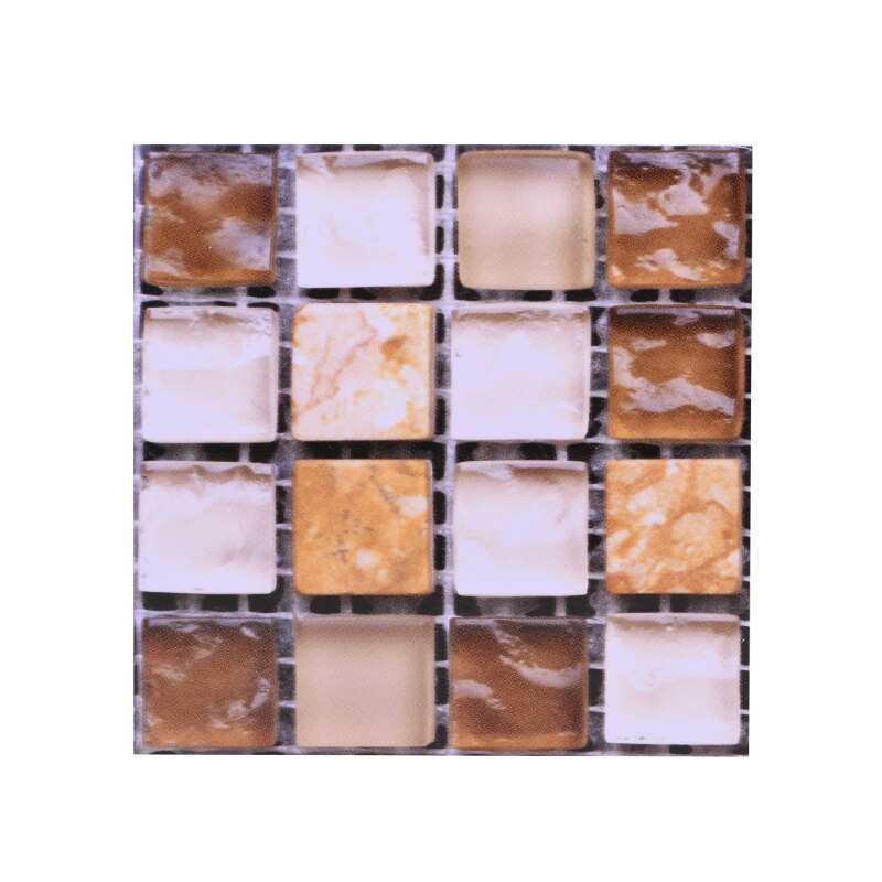 10Pcs 10*10cm 3D Self Adhesive Mosaic Tile Peel Sticker Kitchen Backsplash Bathroom Wall Tile Stickers Waterproof PVC Tiles: B11
