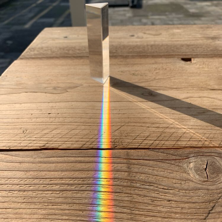 Prisma Triangular de vidrio arcoíris para niños, experimento de ciencia, Prisma de vidrio óptico para ver la refracción de la luz, 40x40x180mm