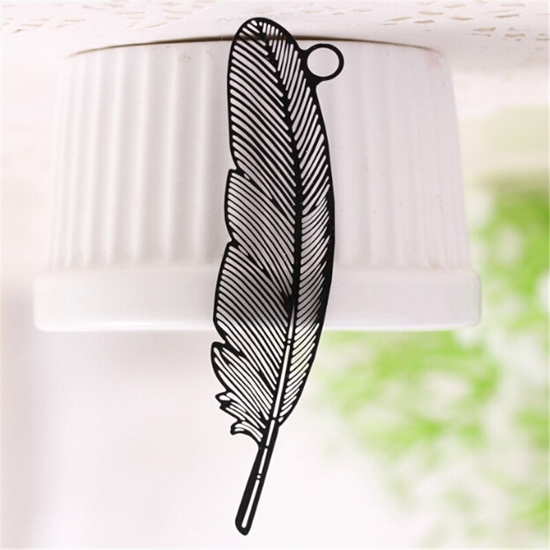 Bricolage mignon Kawaii noir papillon plume métal signet pour livre papier articles créatifs belle coréen papeterie paquet
