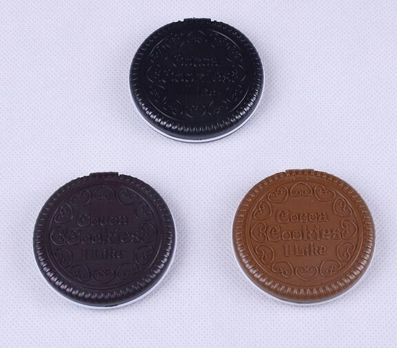 1 Stks Mini Pocket Chocolade Cookie Koekjes Compacte Spiegel Met Kam Leuke