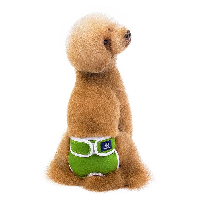 Dog Diapers Physiological Pant Washable Doggie Diapers for Female Dog Shorts Soft Girl Dogs Pants Pet Underwear Sanitary Panties: green / XL 46-63cm