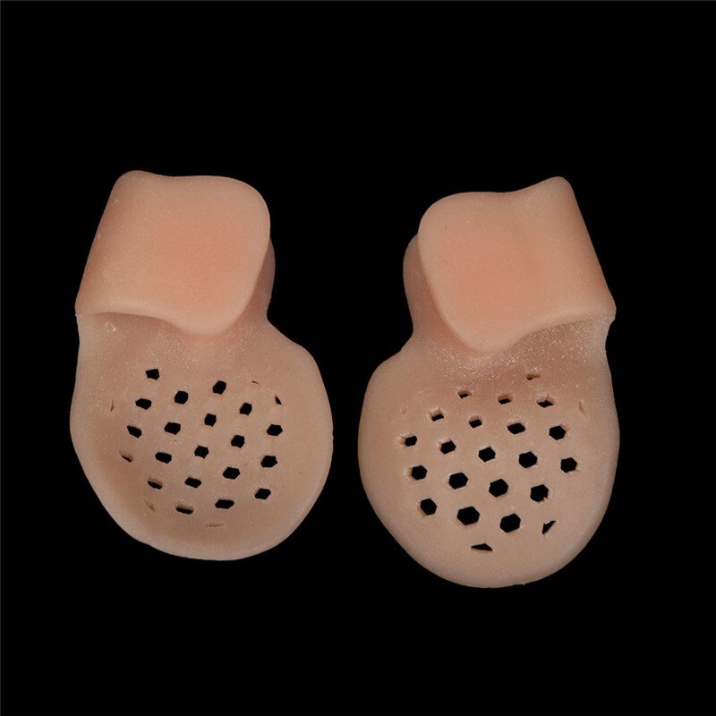 2 stk myk silikon lilletå tommel gjenbrukbar daglig bruk tåskillere spacer unisex pustende hallux valgus tærskillere: Naken