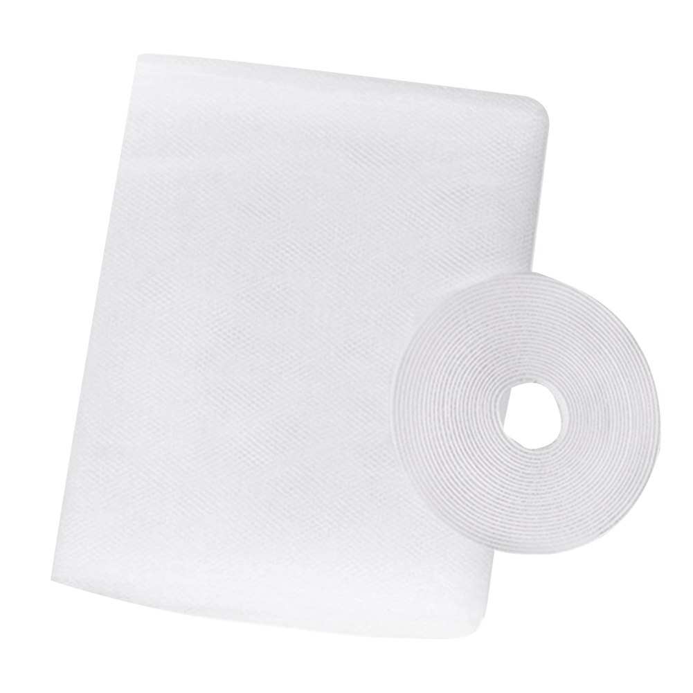 DIY Bug Protection Window Screen Moth Indoor Self Adhesive Insect Fly Cover Mosquito Netting Mesh Curtain Universal Room Doors: White / 1.5x2m