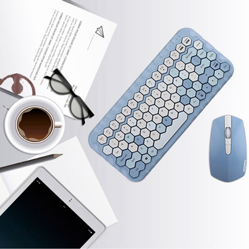 Mofii 2.4g draadloos toetsenbord muis set meisjes hart draadloos toetsenbord geschikt voor thuiskantoor