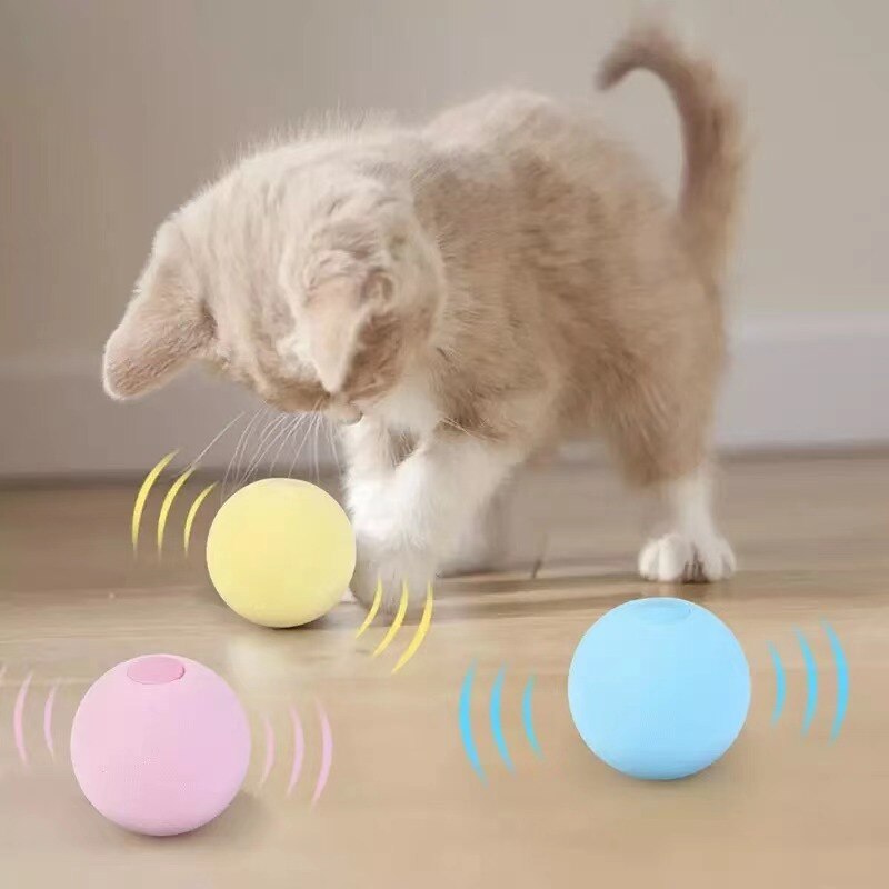 Pelota interactiva para gatos, juguete inteligente para adiestramiento de gatos, pelota de juego para mascotas, juguete con chirrido, Bola de menta, Teaser de gatito