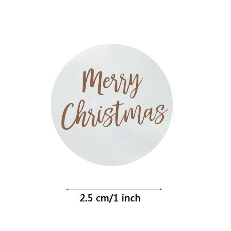 500pcs Round Transparent Merry Christmas Stickers Envelope Cards Seal Label