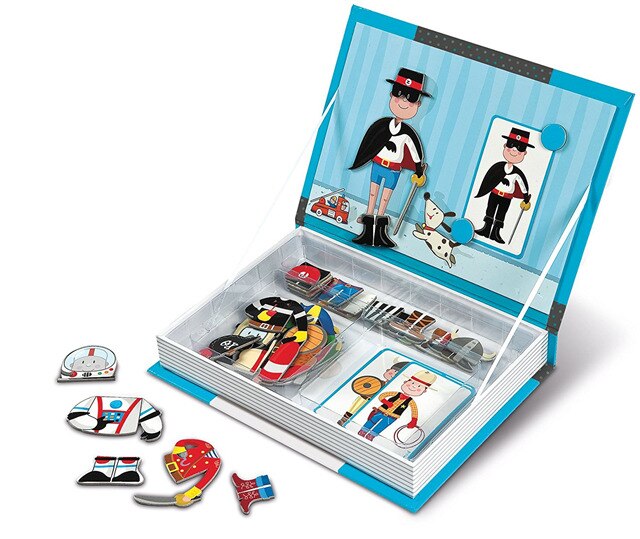 Barns magnetiska pussel leksak män och kvinnor utbytbara baby pussel tidig utbildning barn magnet bok pussel stil