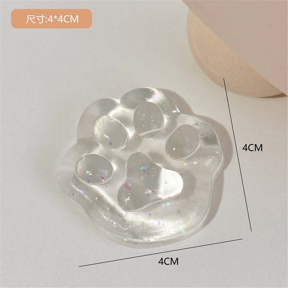 Fidget Toy Mini Squishy Toys Mochi Ice Block Stress Ball Toy Kawaii Transparent Cube cat paw fish Stress Relief Squeeze Toy: green