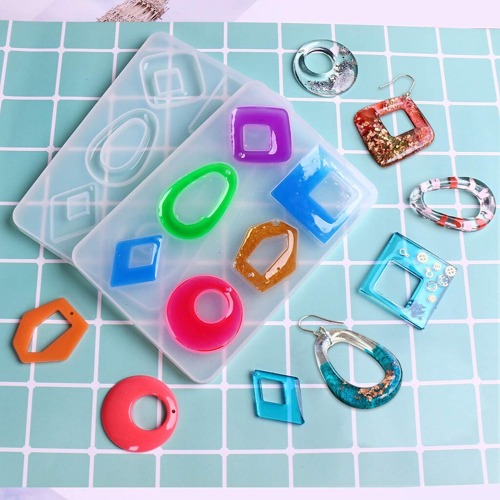 68 Pcs DIY Bracelet Pendant Jewelry Casting Molds, Silicone Resin Jewelry Molds Set DIY Making Tool Crafting Pendant Earrings