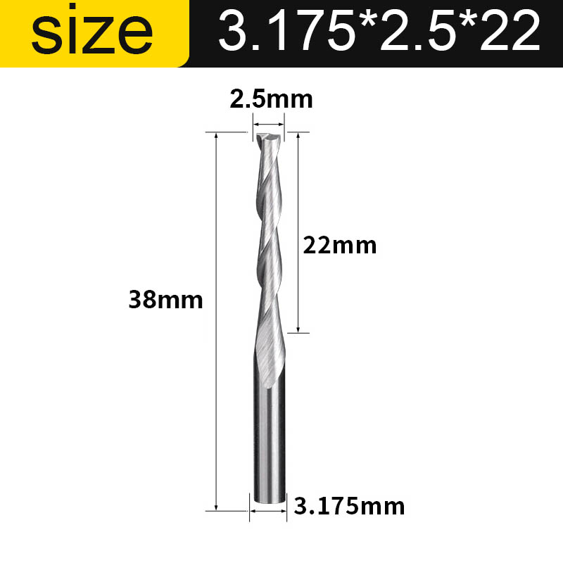 Vsharp 2 Flauti Fresa a spirale Fresa per incisione CNC Punta piatta Upcut Fresa Utensile Punte in metallo duro per legno MDF PVC: 10.5mm